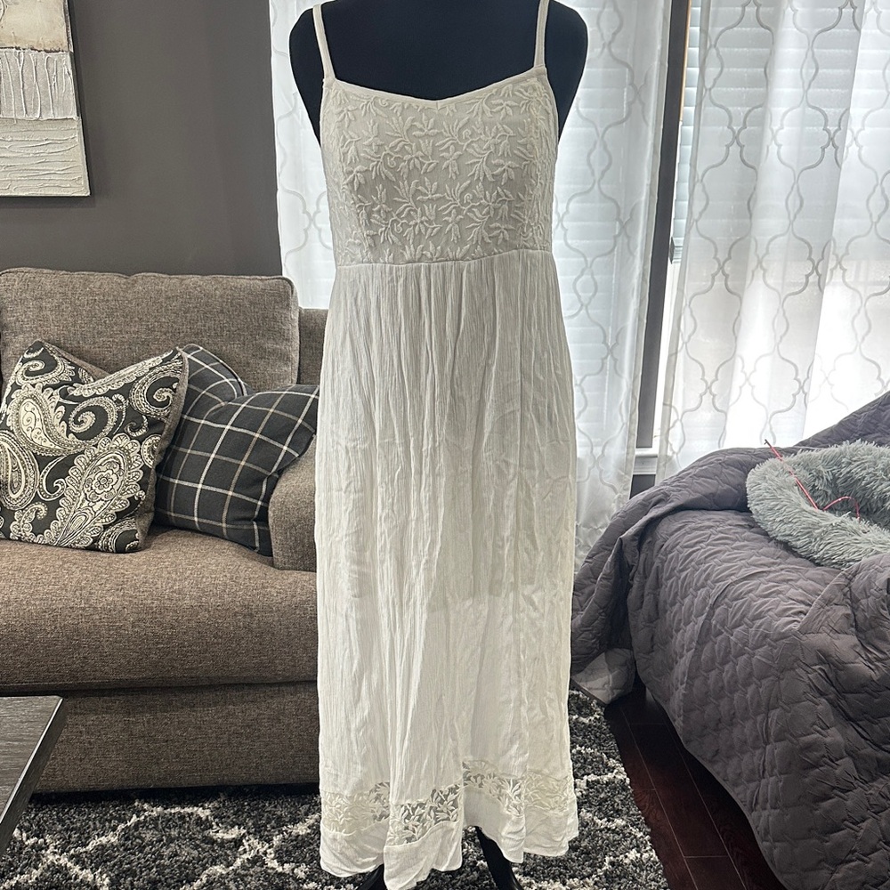 Torrid 1. White Embroidered Sleeveless Maxi Dress